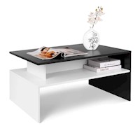 Mesa De Centro Blanco-Negro 85Cm